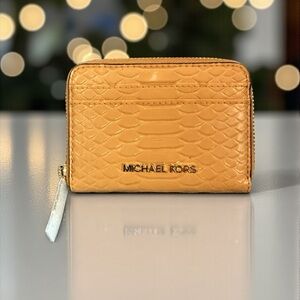 🧡MICHAEL MICHAEL KORS🧡Medium Jet Set Travel Zip Around Card Case in Cider/NWT